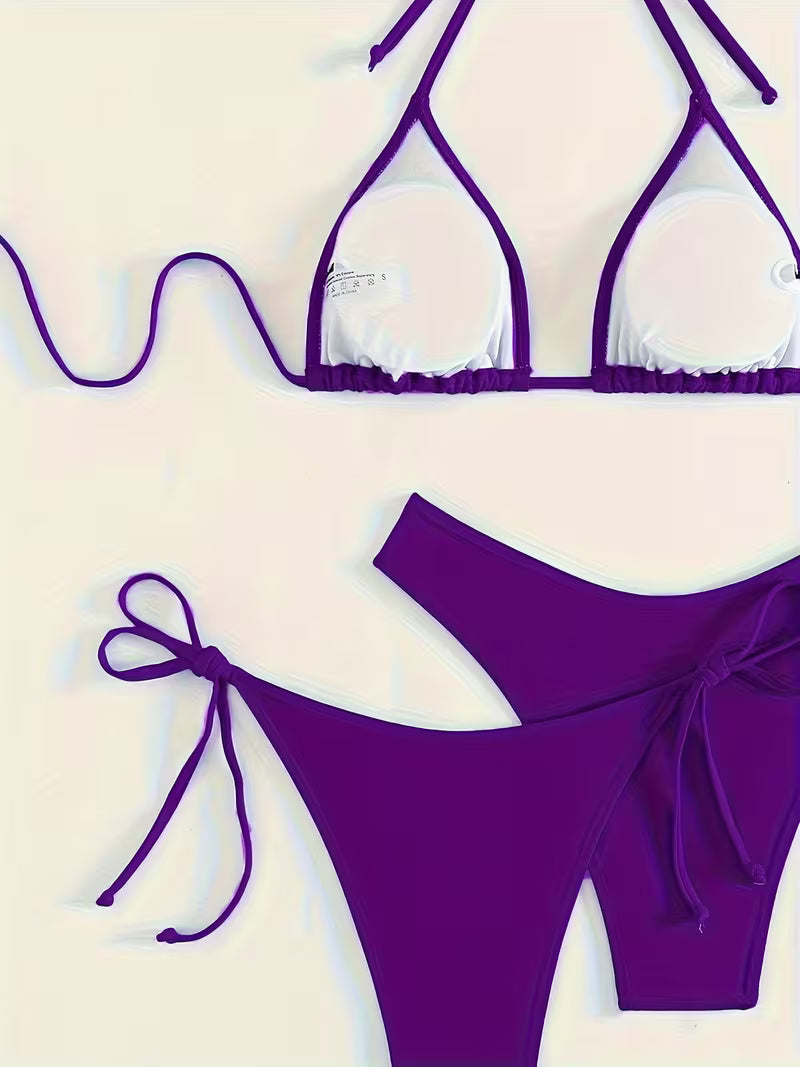 Sexy Halter Tie Bikini Set.