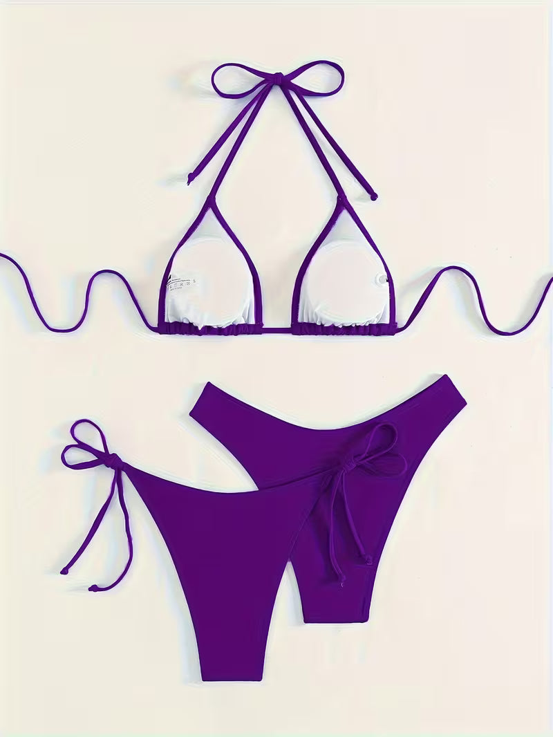 Sexy Halter Tie Bikini Set.