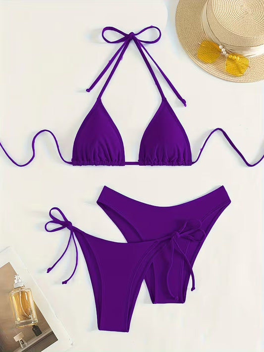 Sexy Halter Tie Bikini Set.
