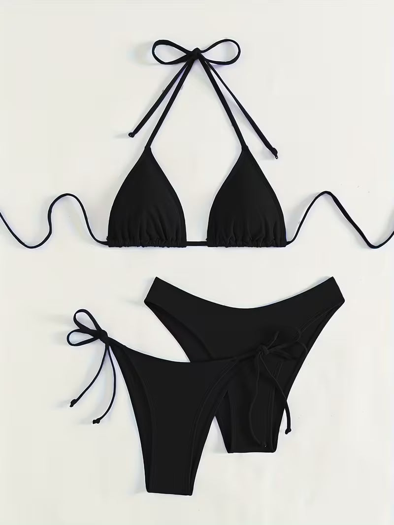 Sexy Halter Tie Bikini Set.