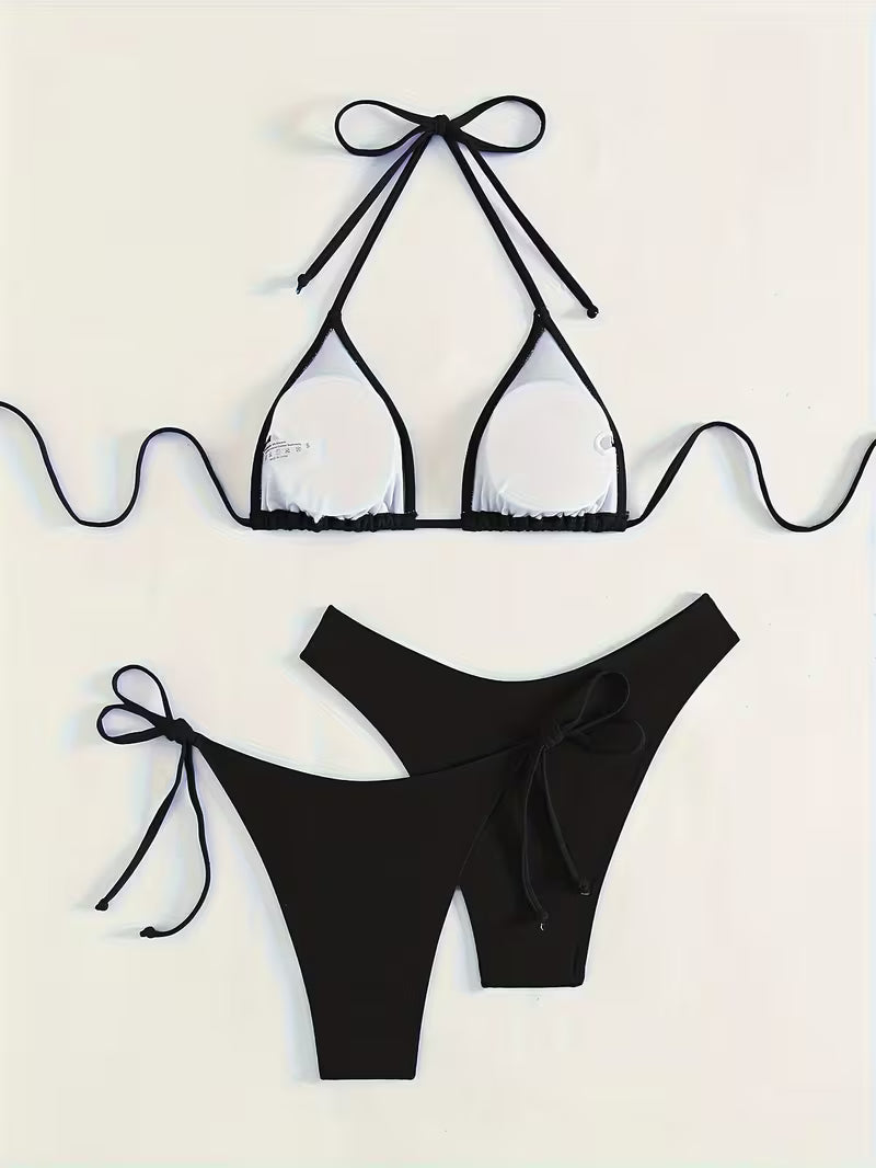 Sexy Halter Tie Bikini Set.