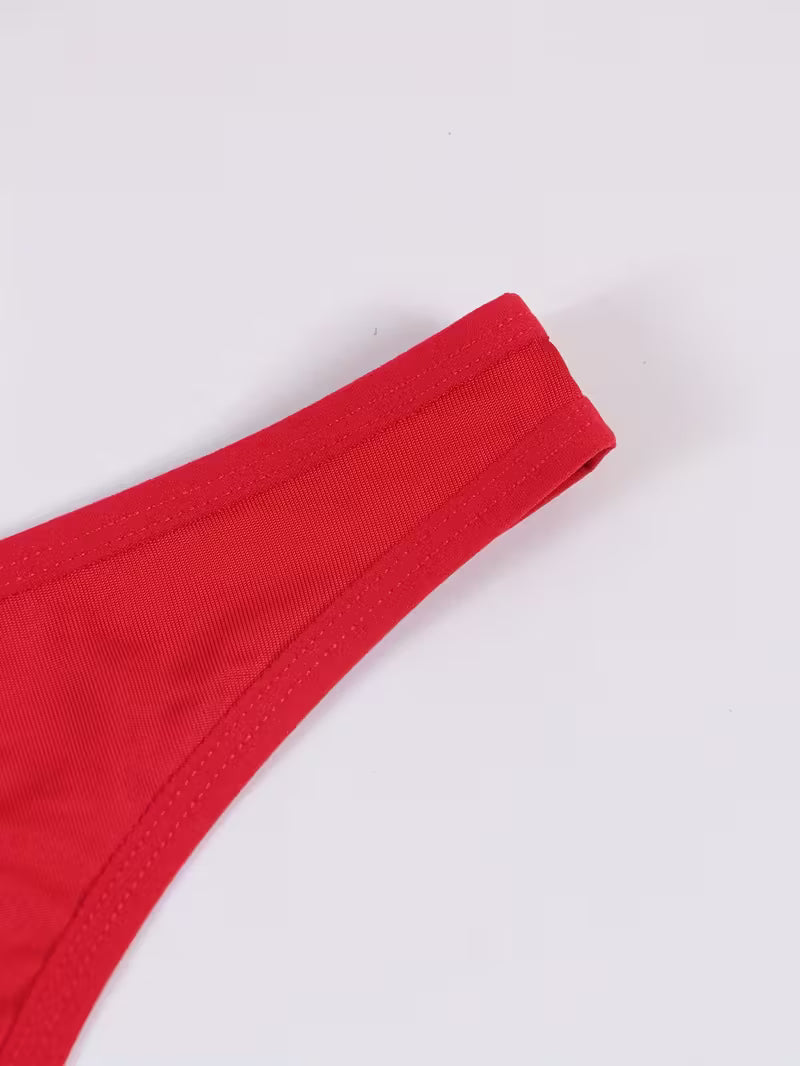 Sexy Red Low-Rise Novelty Underwear.