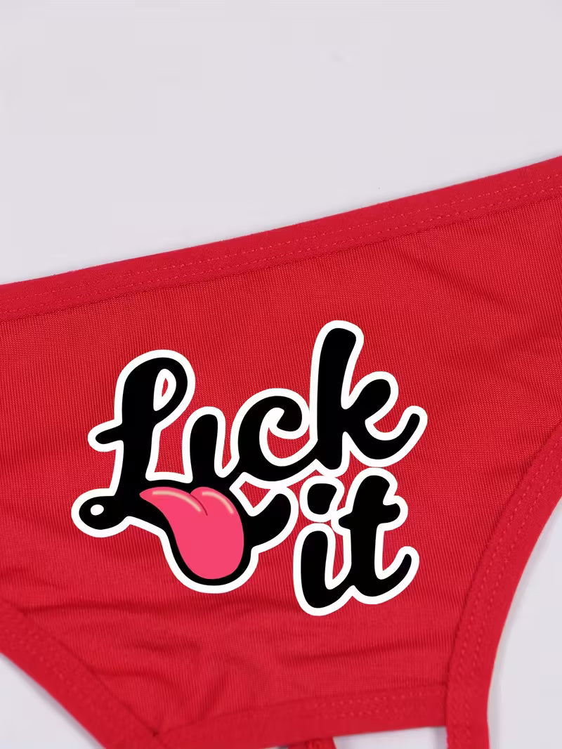 Sexy Red Low-Rise Novelty Underwear.