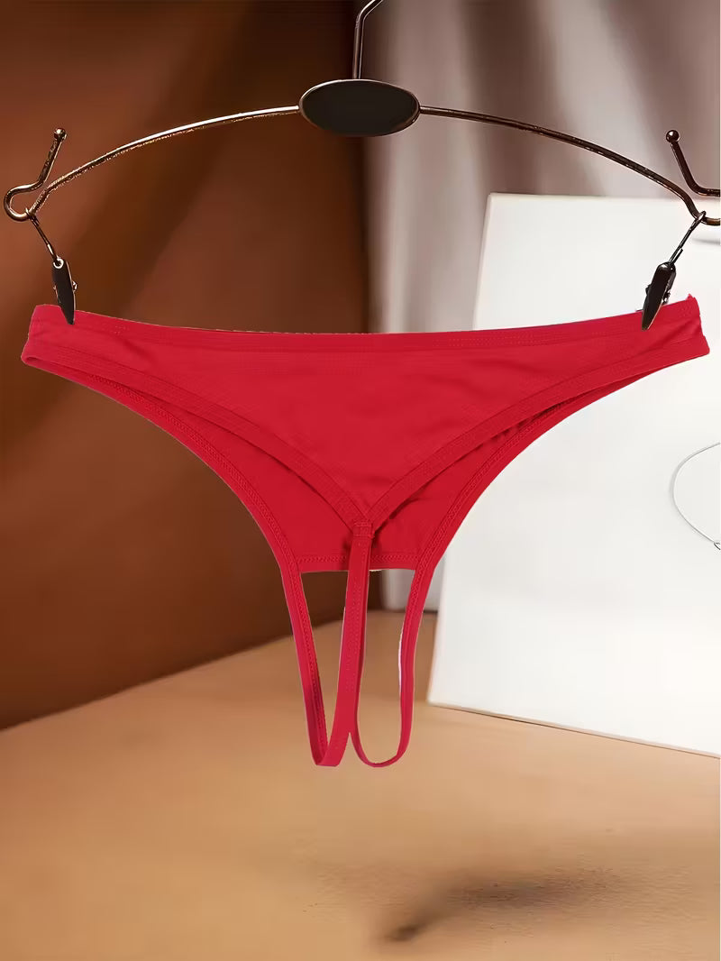 Sexy Red Low-Rise Novelty Underwear.