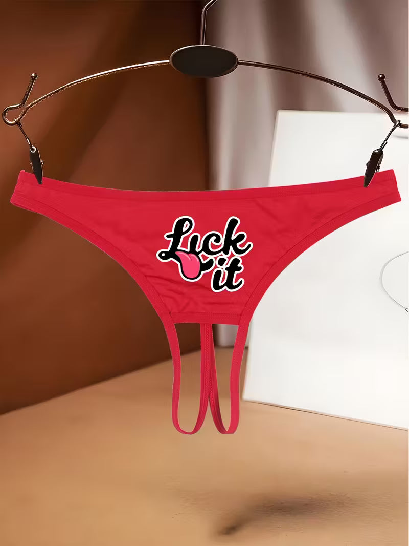 Sexy Red Low-Rise Novelty Underwear.