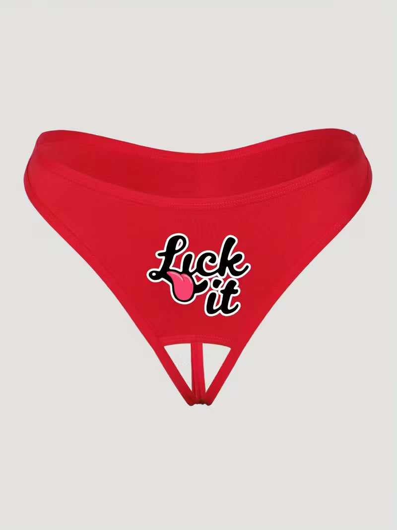 Sexy Red Low-Rise Novelty Underwear.