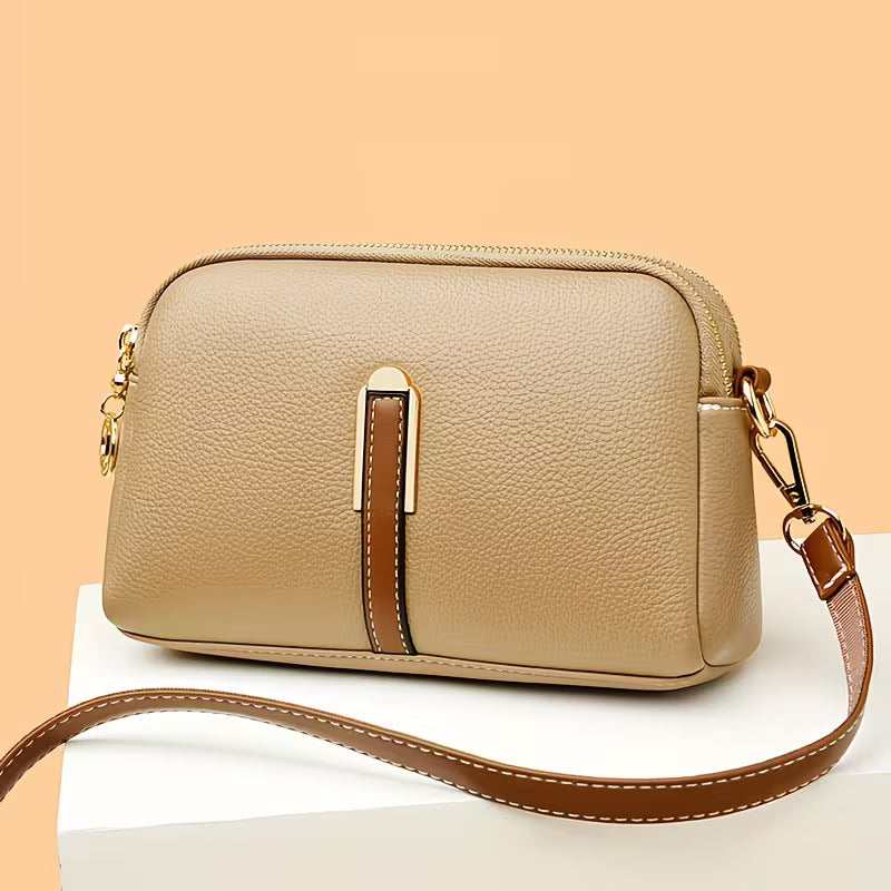 Shell-Silhouette Crossbody Elegant Faux Leather Wallet.