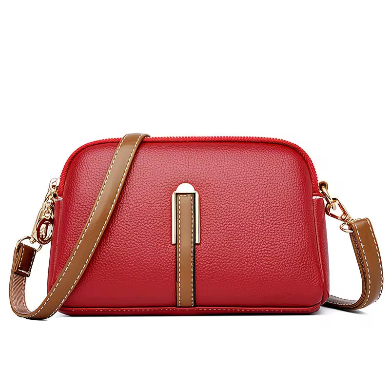 Shell-Silhouette Crossbody Elegant Faux Leather Wallet.