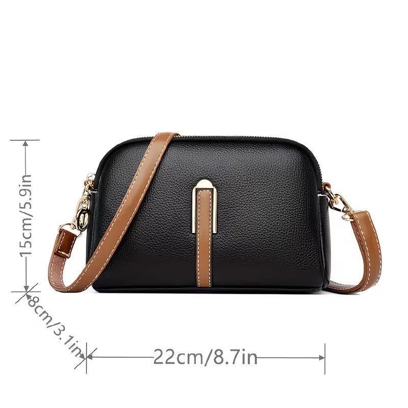 Shell-Silhouette Crossbody Elegant Faux Leather Wallet.