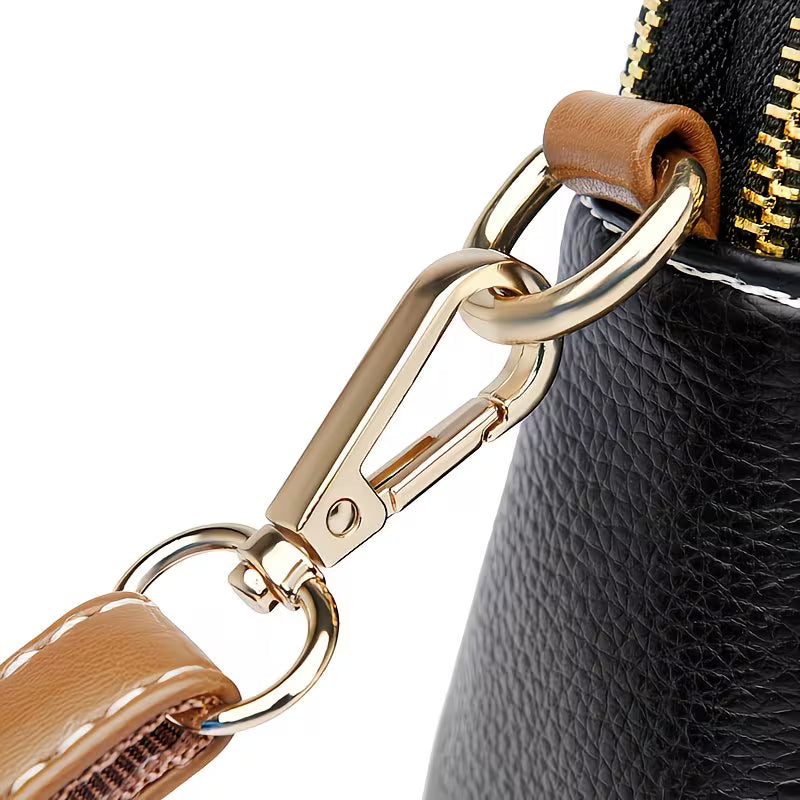 Shell-Silhouette Crossbody Elegant Faux Leather Wallet.