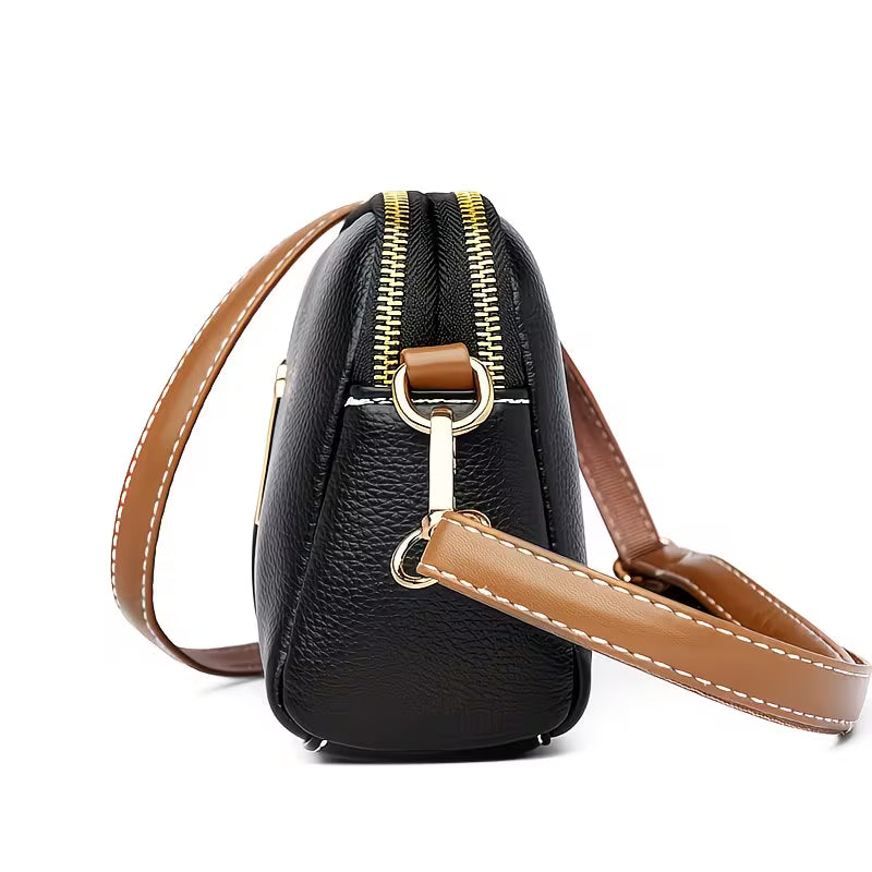 Shell-Silhouette Crossbody Elegant Faux Leather Wallet.