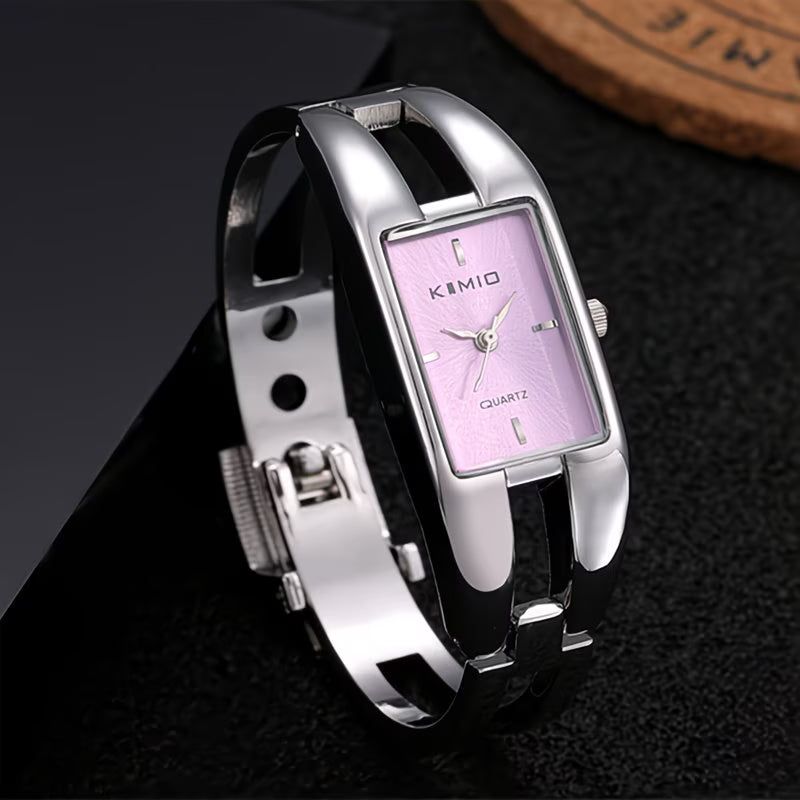 Shock-Resistant Fashion Watch with Sleek Metal Band.