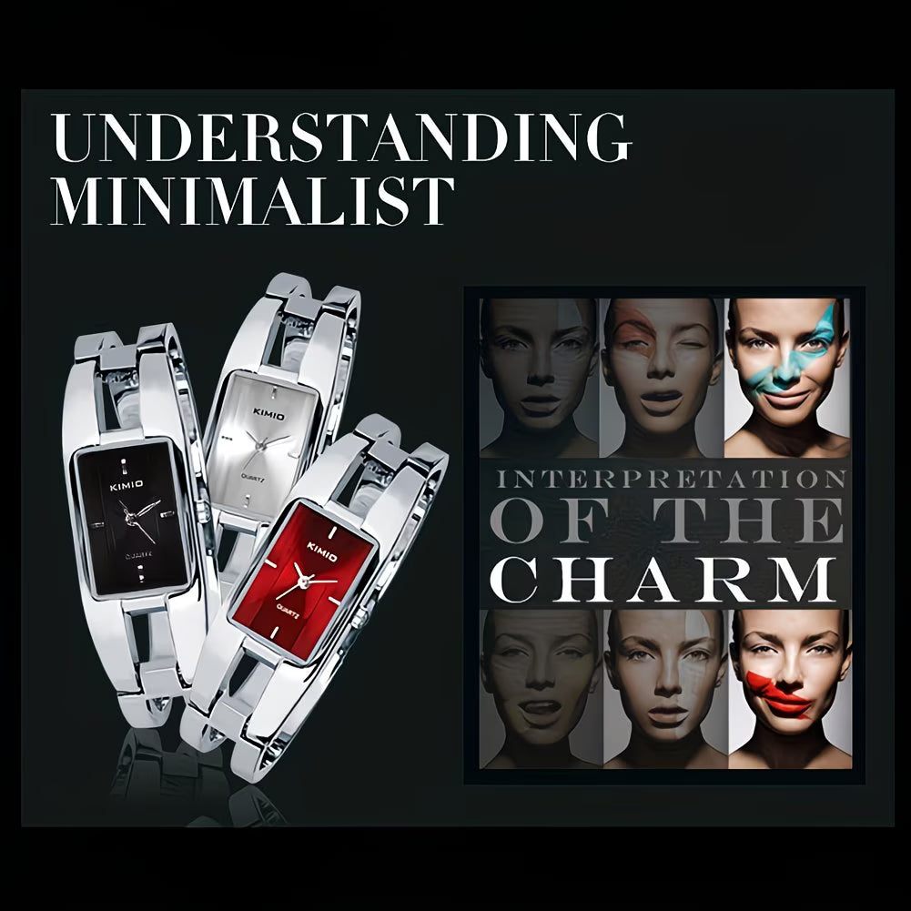 Shock-Resistant Fashion Watch with Sleek Metal Band.