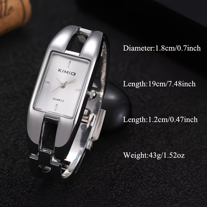 Shock-Resistant Fashion Watch with Sleek Metal Band.