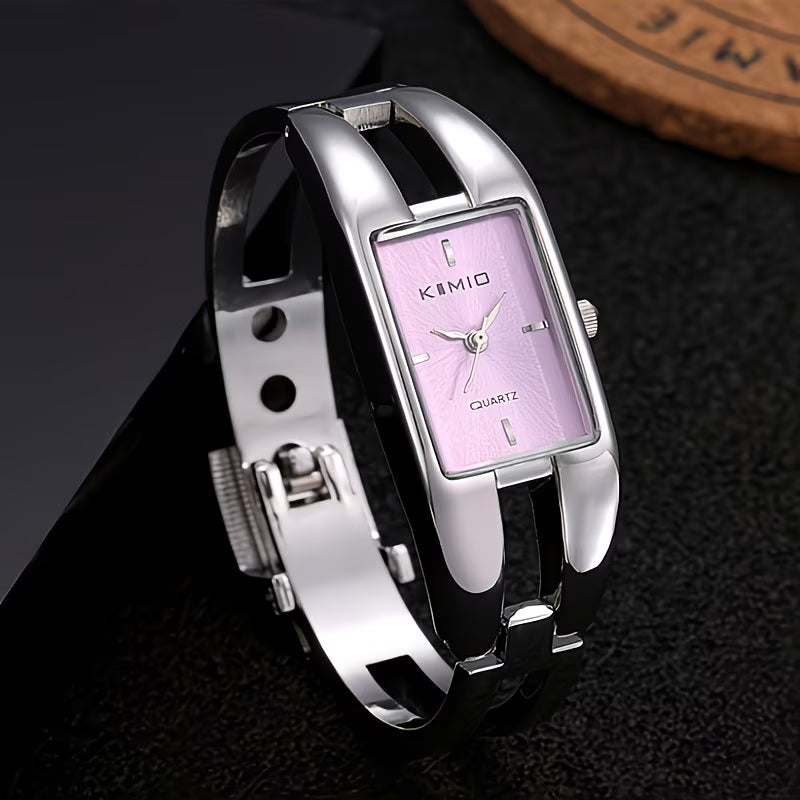 Shock-Resistant Fashion Watch with Sleek Metal Band.