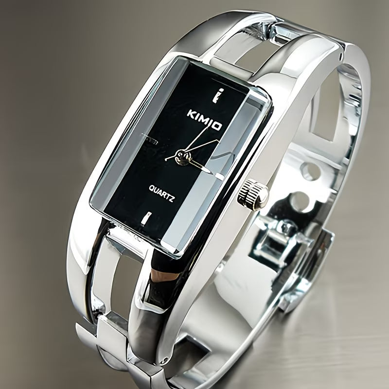 Shock-Resistant Fashion Watch with Sleek Metal Band.