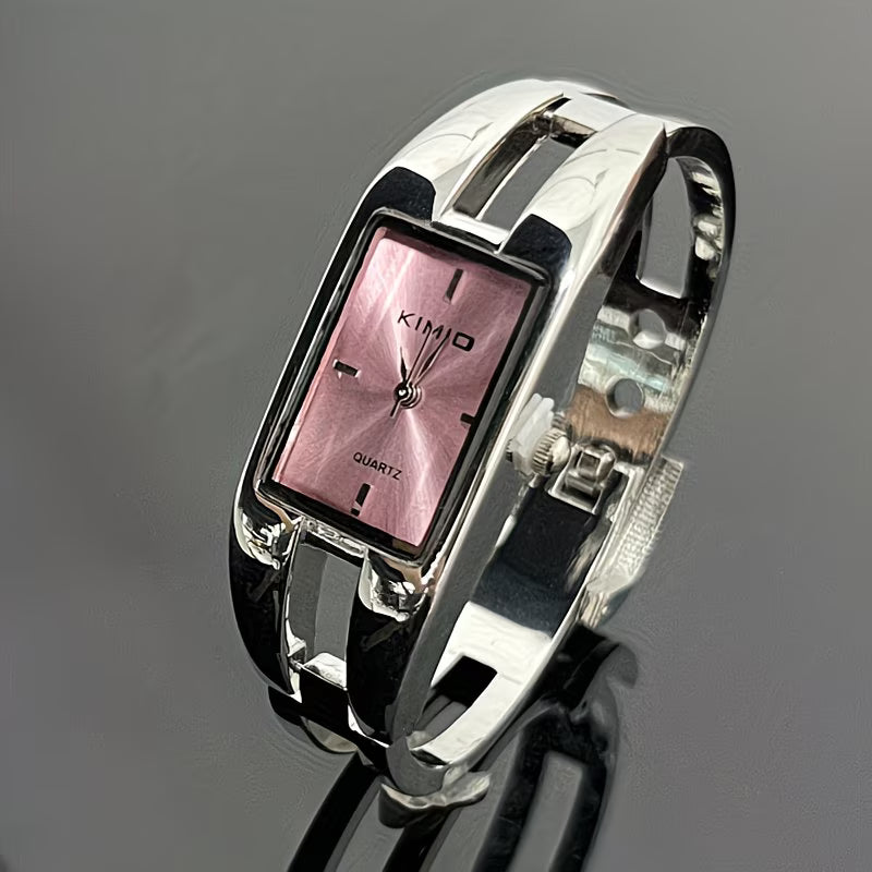 Shock-Resistant Fashion Watch with Sleek Metal Band.