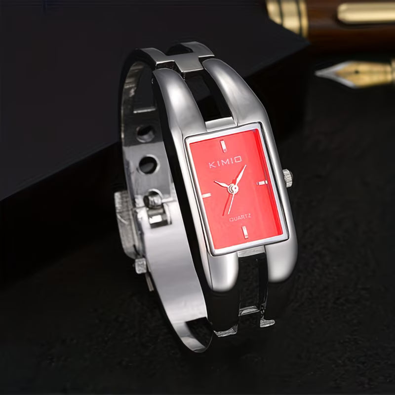 Shock-Resistant Fashion Watch with Sleek Metal Band.