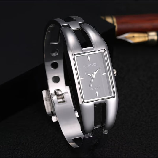 Shock-Resistant Fashion Watch with Sleek Metal Band.
