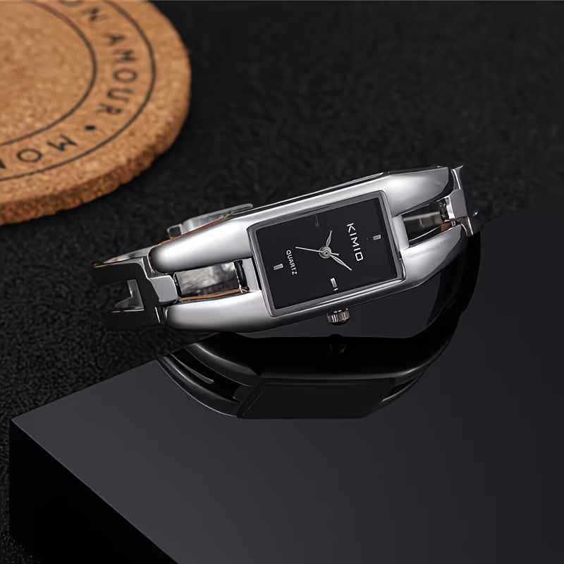 Shock-Resistant Fashion Watch with Sleek Metal Band.