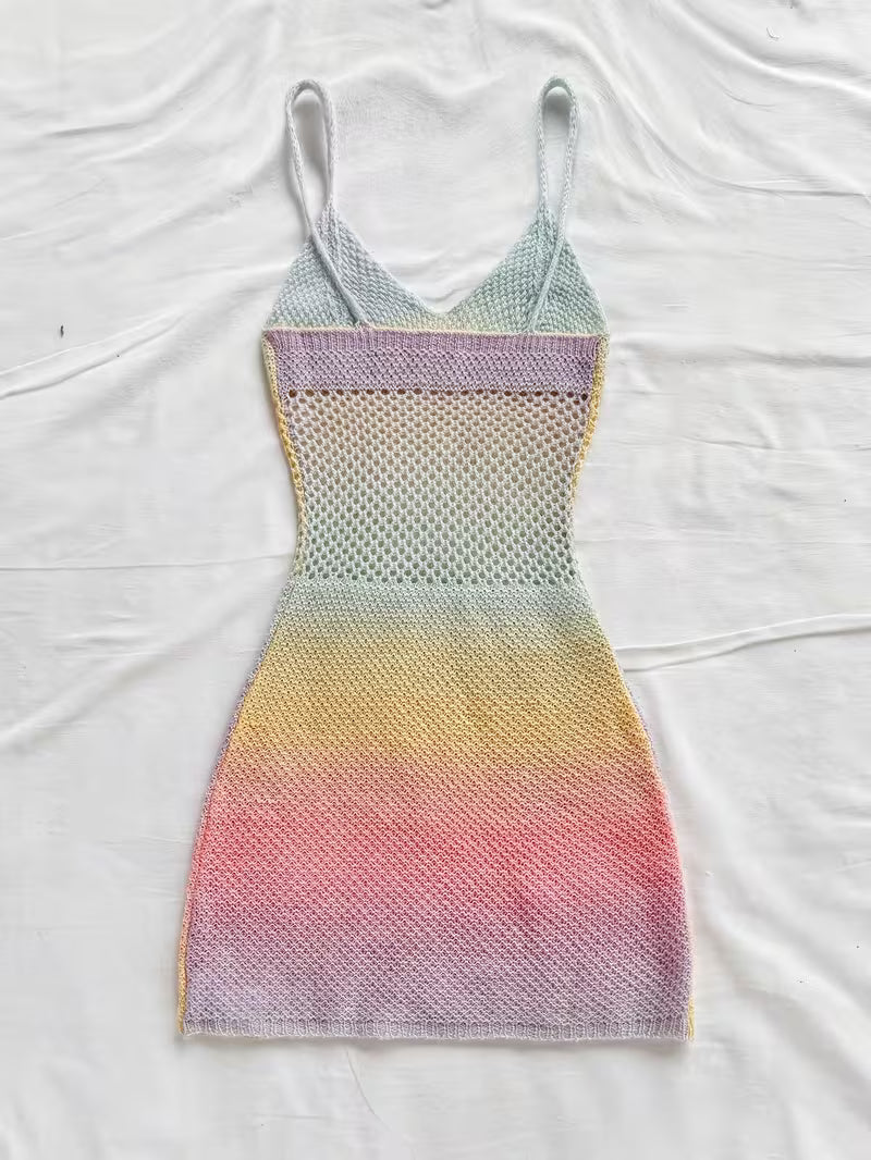 Short Dress Cover-Up with Random Prints.