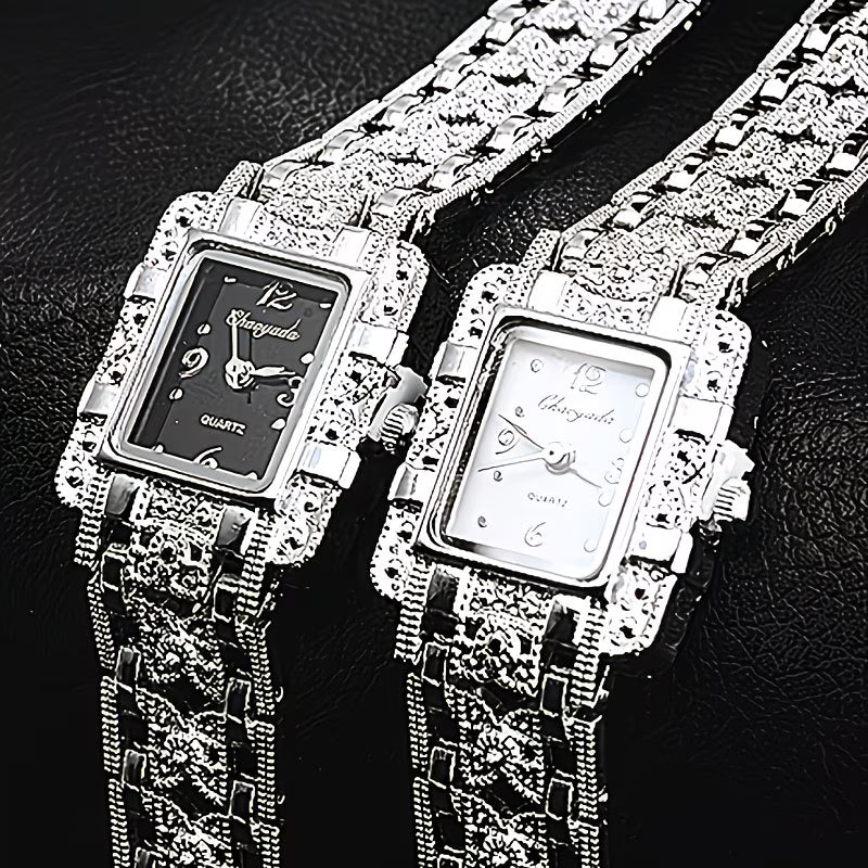 Silvery Rectangle Watch Sophisticated Stainless Steel.