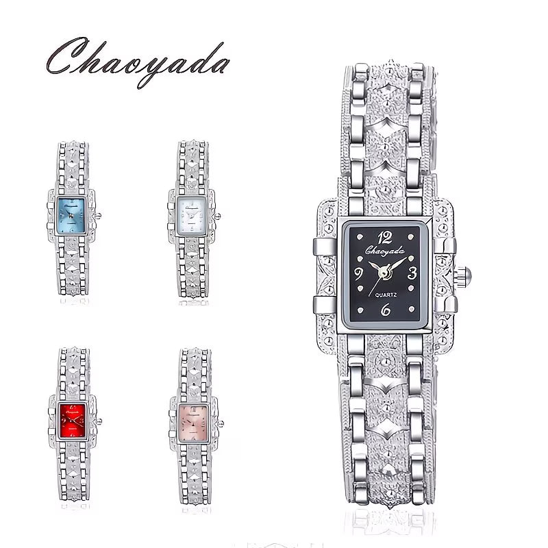 Silvery Rectangle Watch Sophisticated Stainless Steel.