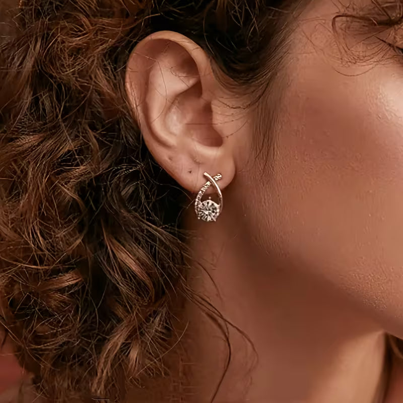 Simple Cross-shaped Design Stud Earrings.