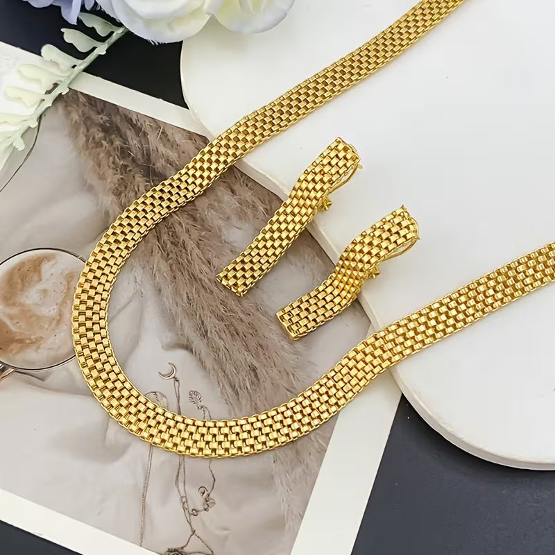 Simple Urban Fashion Necklace, Earrings & Bracelet Set.