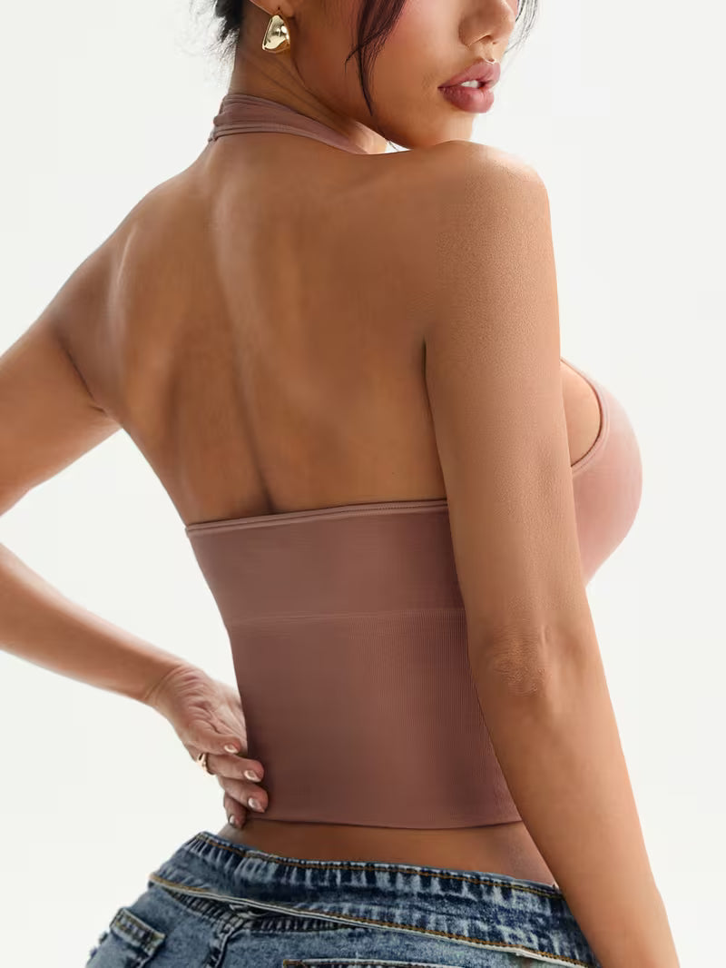 Single-piece Sexy Halter Neck Wire-Free Everyday Bras.
