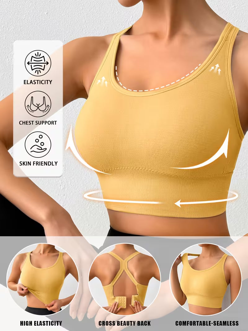 Single Layer Full Coverage Seamless Sports Bras.