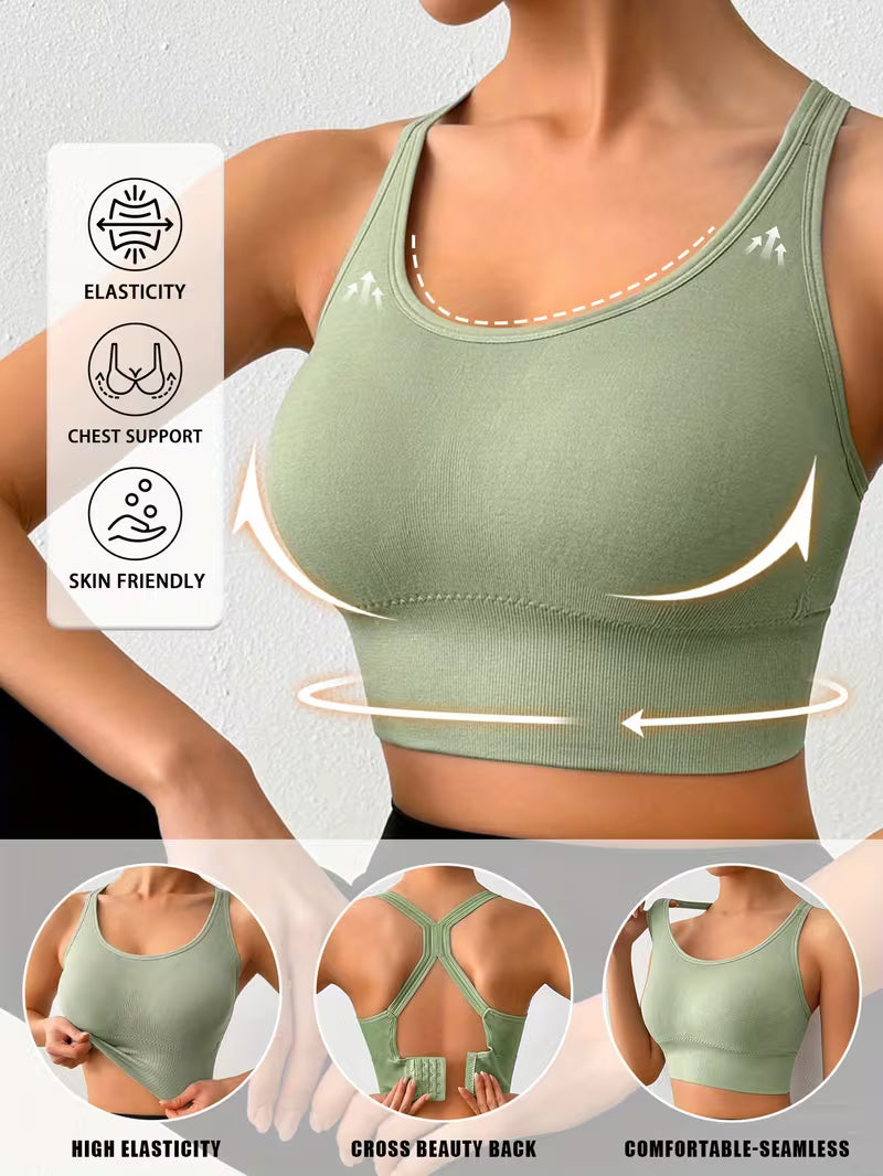 Single Layer Full Coverage Seamless Sports Bras.