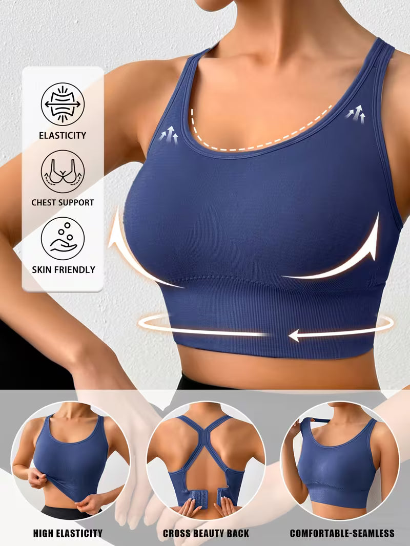 Single Layer Full Coverage Seamless Sports Bras.