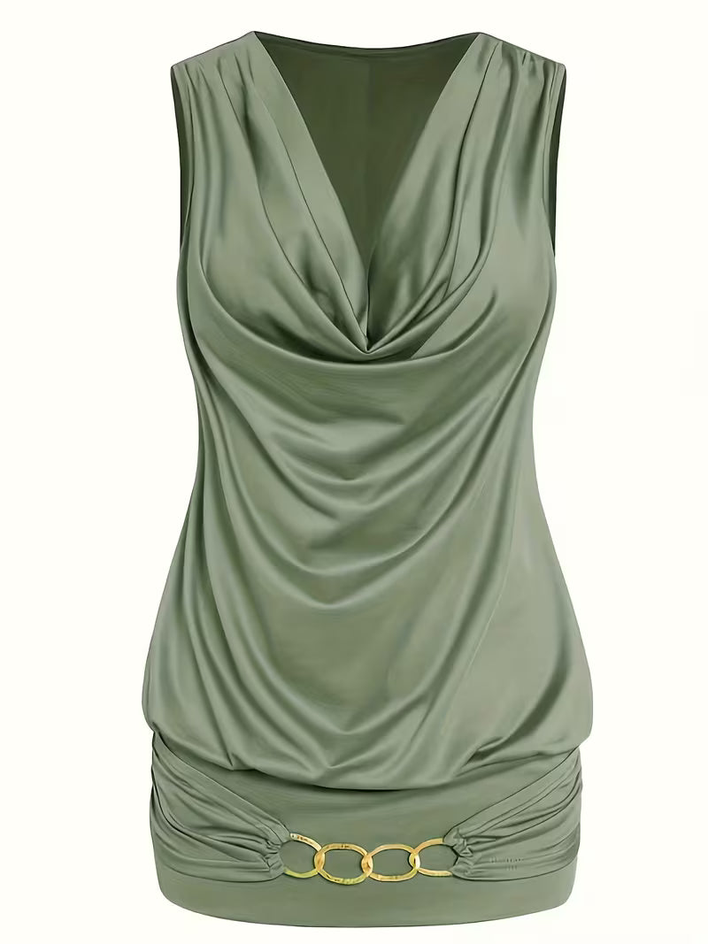 Sleeveless Top And Wide-Leg Pants.