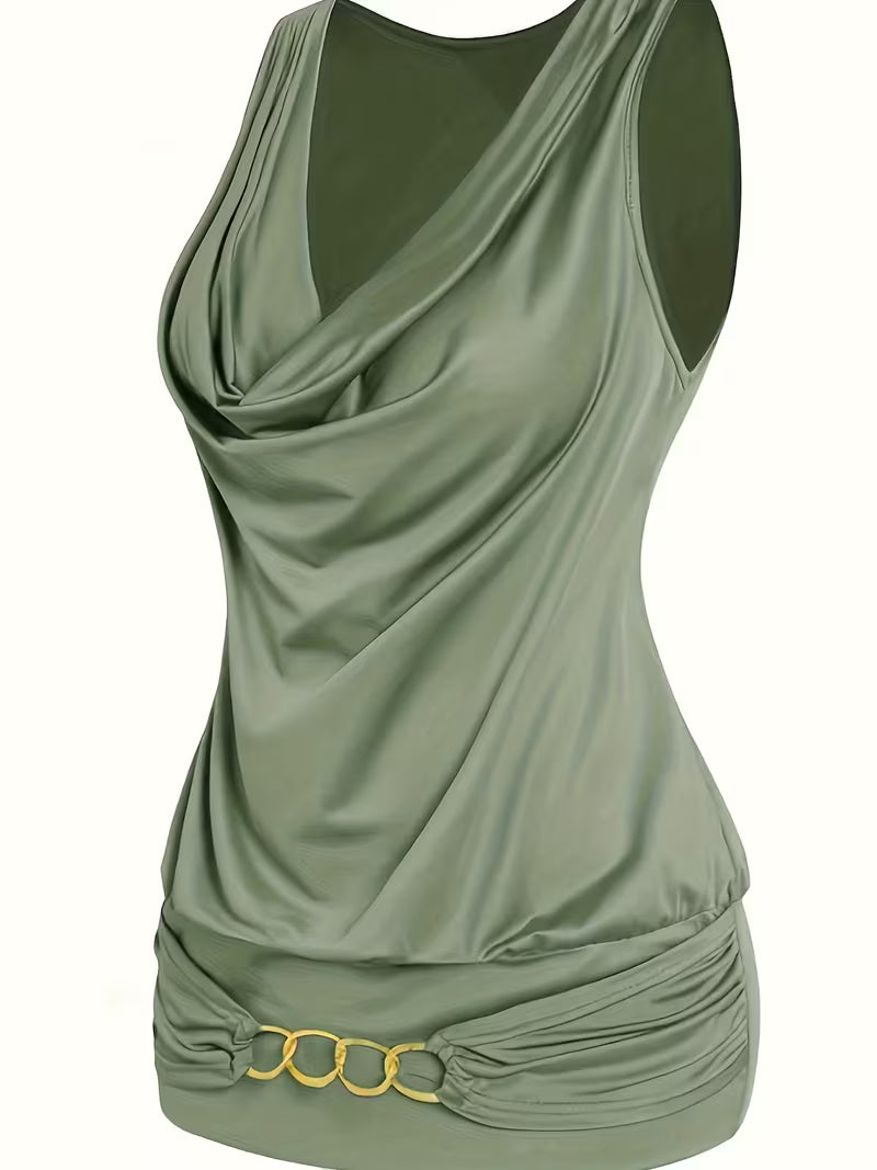 Sleeveless Top And Wide-Leg Pants.