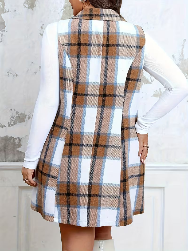 Sleeveless Plaid Top & Matching Skirt.