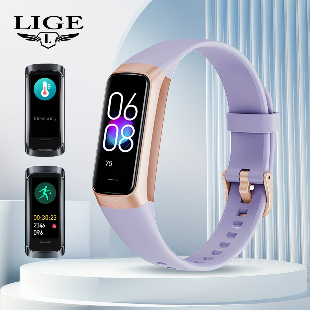 Smartwatch – 1.1" AMOLED Display with Sleep & Sedentary Alerts.