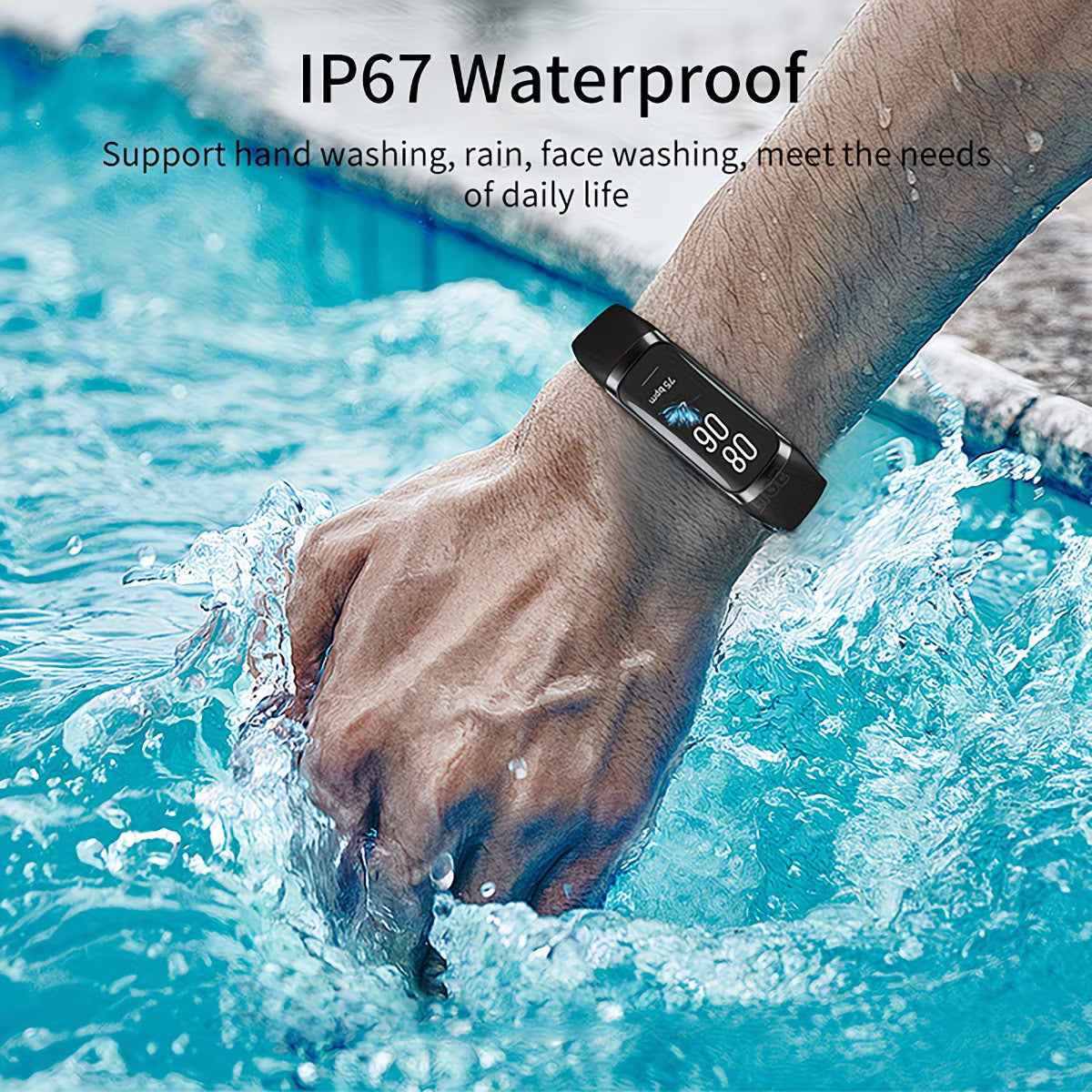 Smartwatch – 1.1" AMOLED Display with Sleep & Sedentary Alerts.