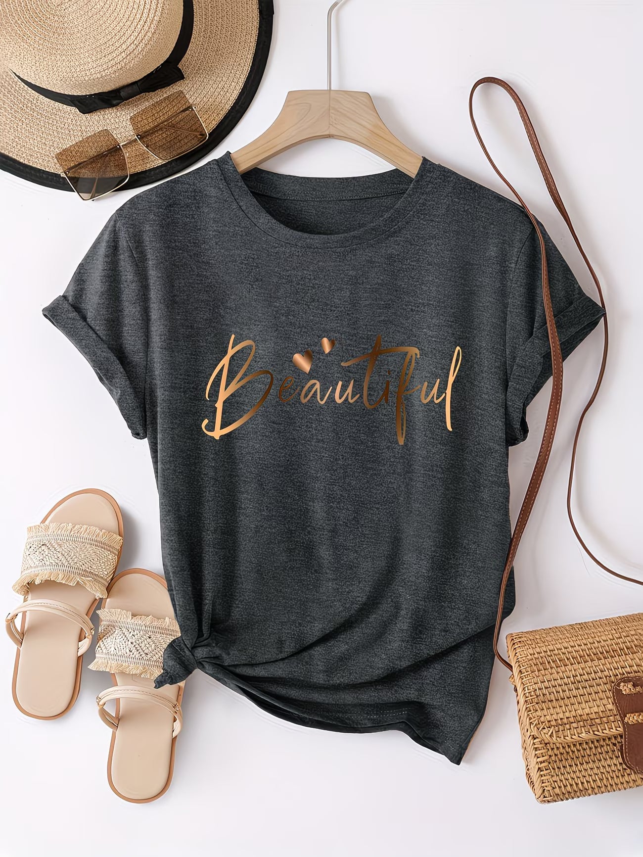 Soft Viscose Blend Loose-Fit Casual T-Shirt.