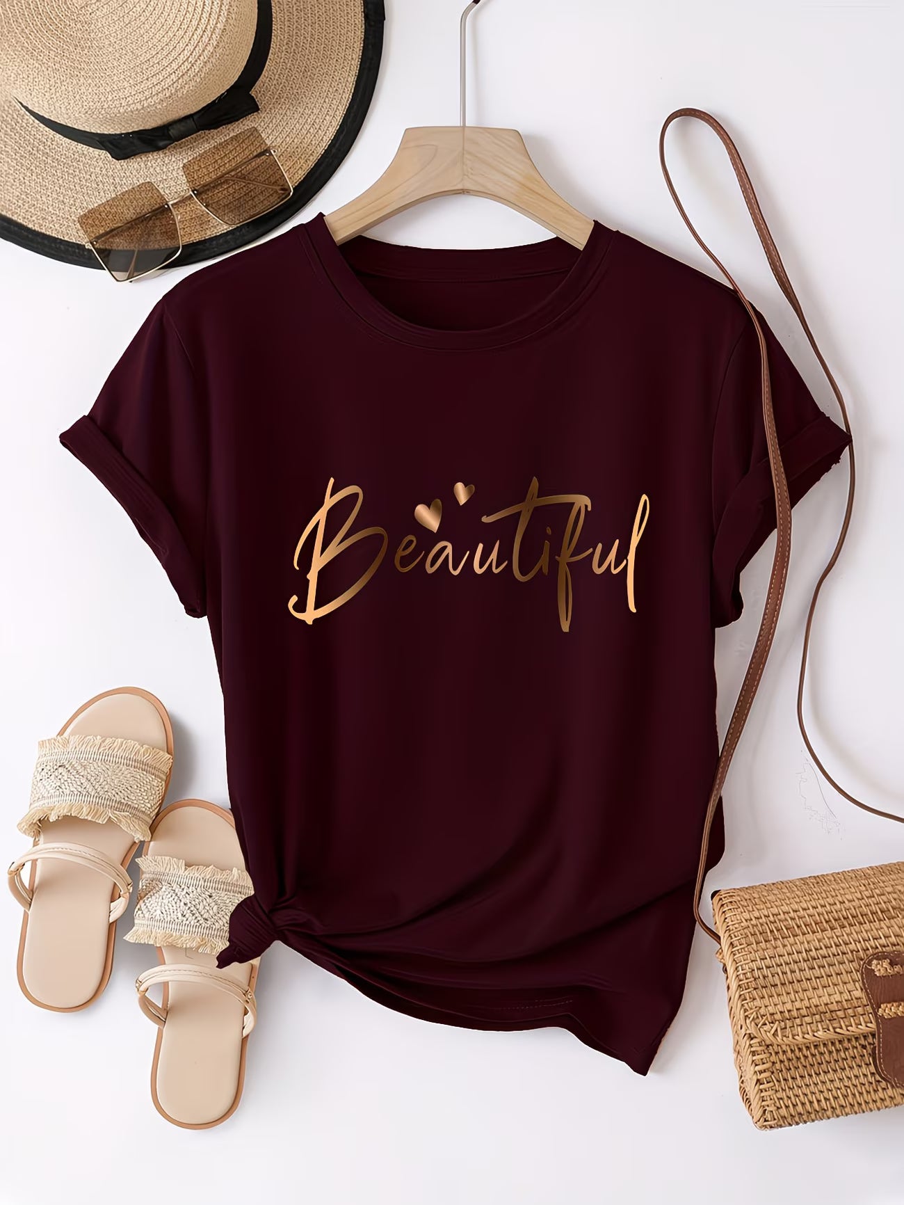 Soft Viscose Blend Loose-Fit Casual T-Shirt.