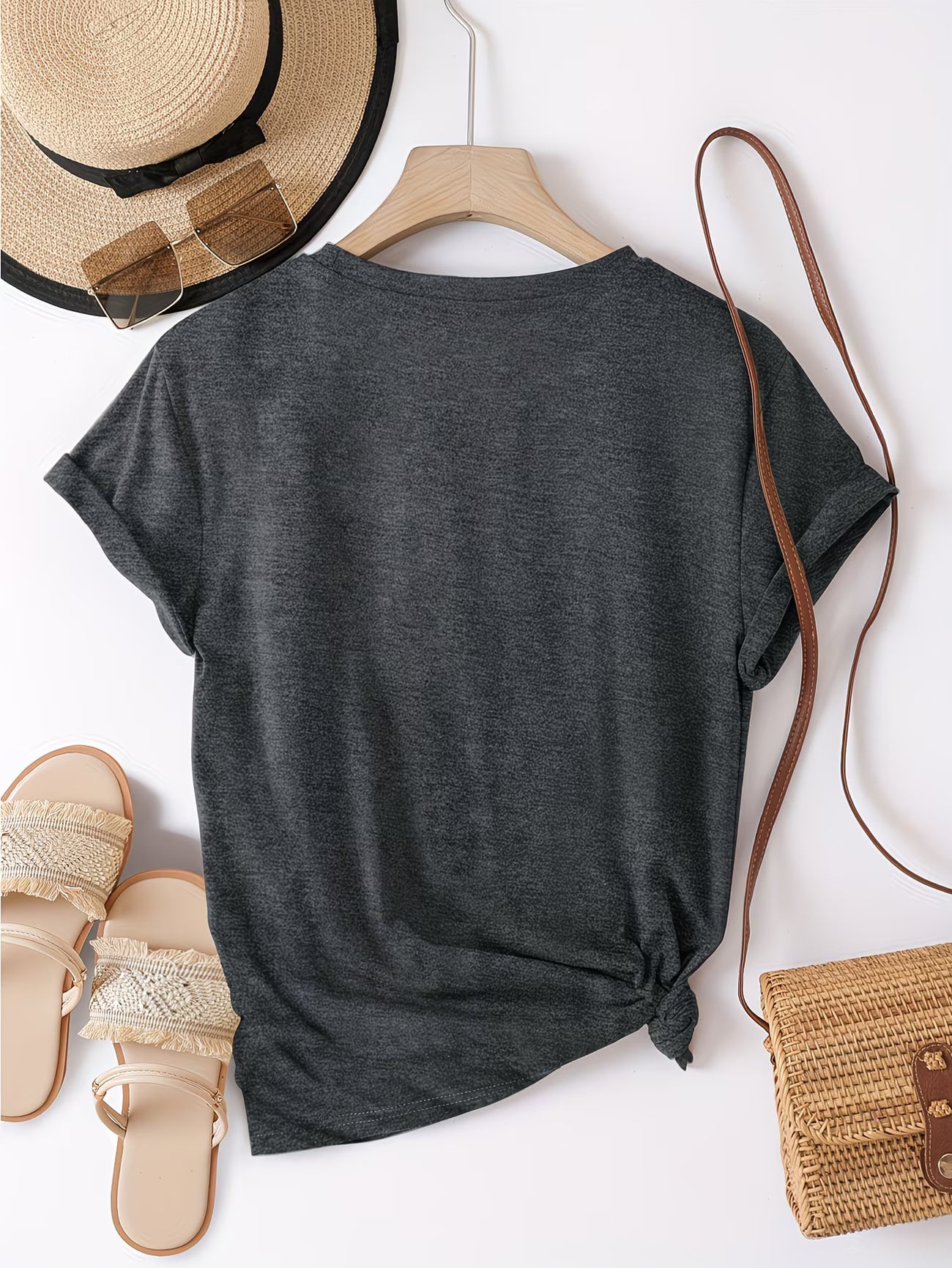 Soft Viscose Blend Loose-Fit Casual T-Shirt.