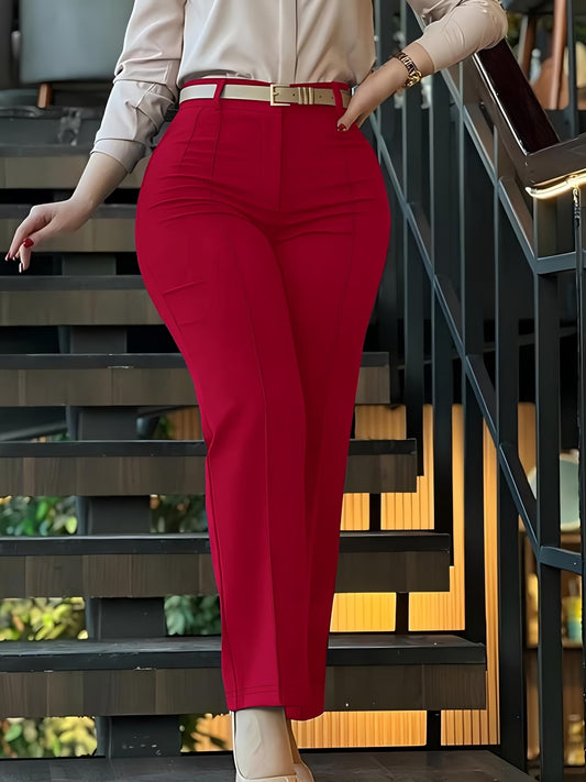Solid Color Chic Style Suit Trousers.