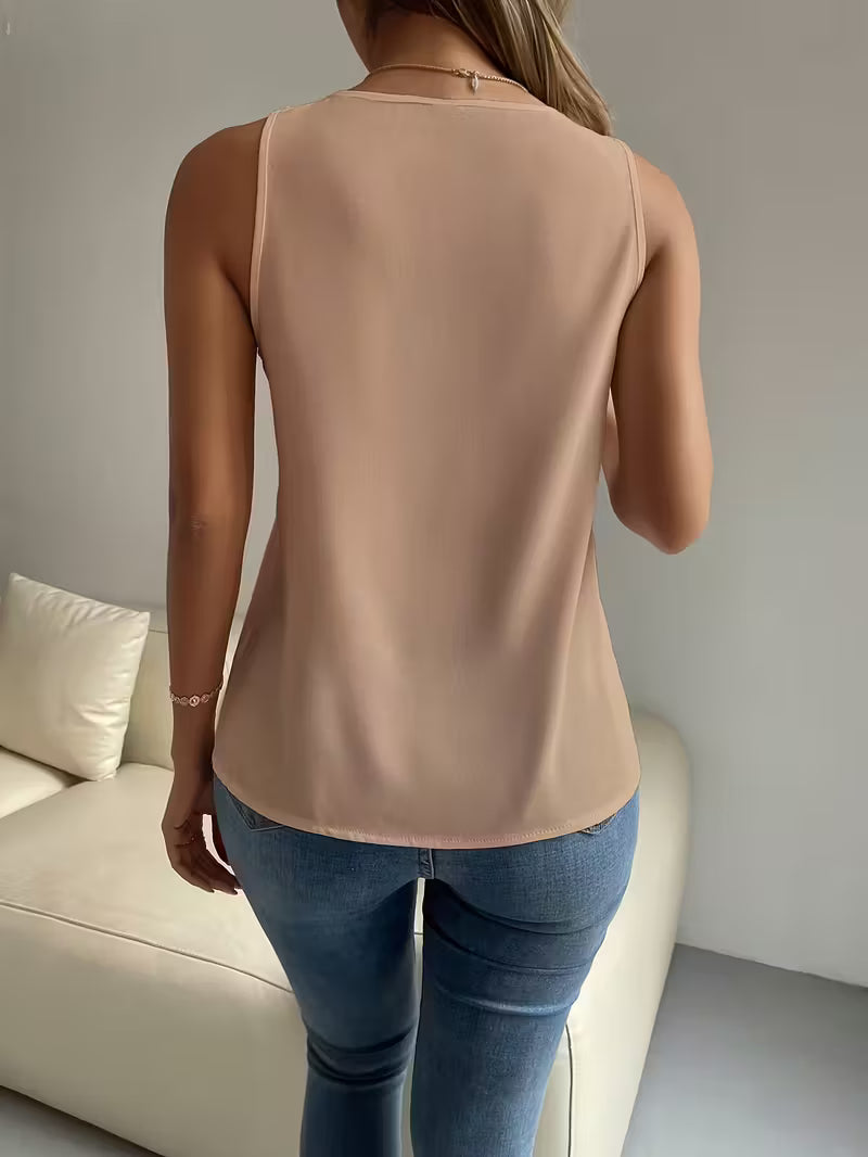 Solid Color Lace Top for Work & Weekend.