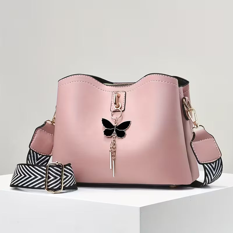 Sovereign Butterfly Bucket Sculpted Faux Leather Urban Handbags.
