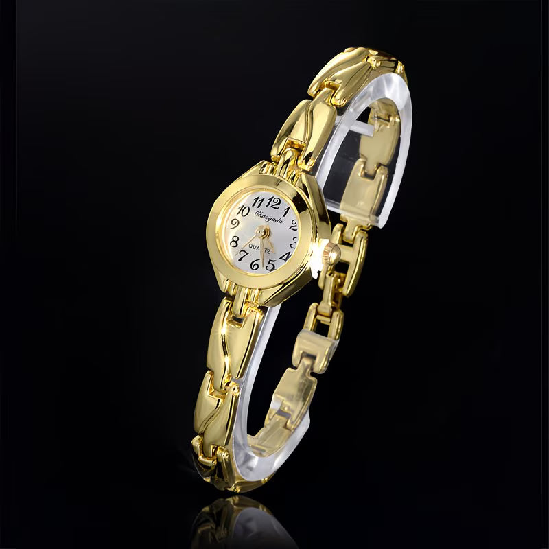 Sparkling Analog Fashion Timepiece Golden-Tone Watch.