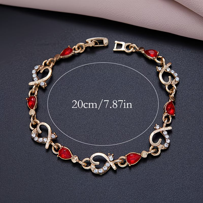 Sparkling Heart & Star Charm Personalized Zirconia Bangle Bracelet.