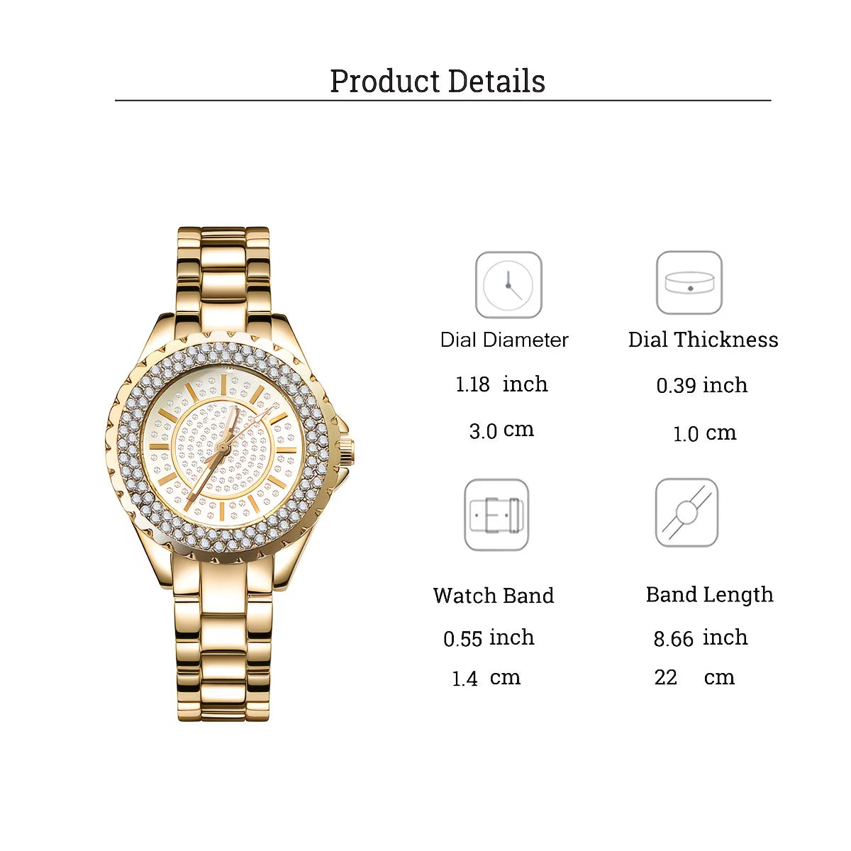 Sparkling Rhinestone Quartz  Elegant Bow Bracelet Duo Watch.