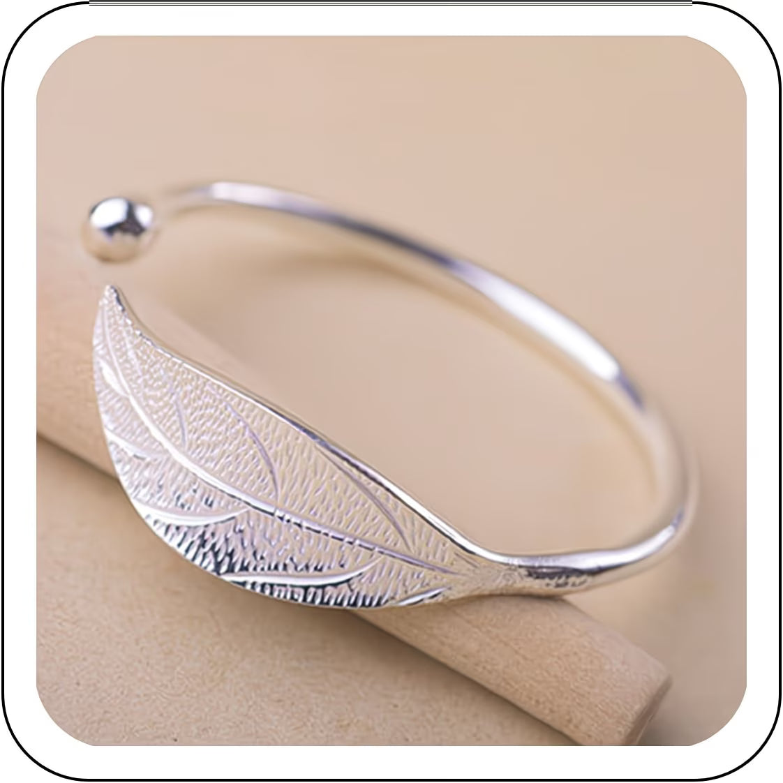 Stainless Steel Leaf-Shaped Bracelet.