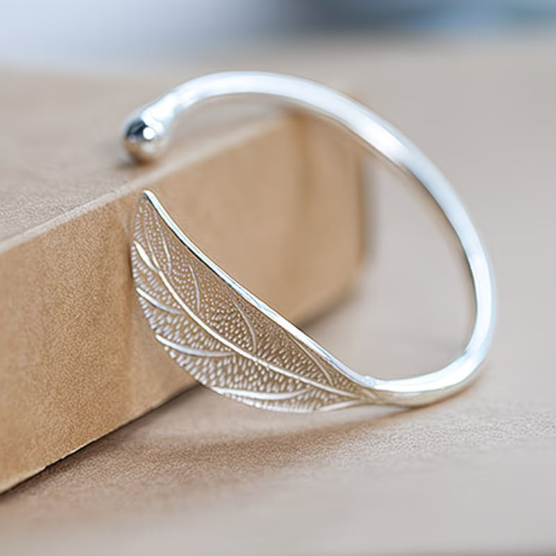 Stainless Steel Leaf-Shaped Bracelet.