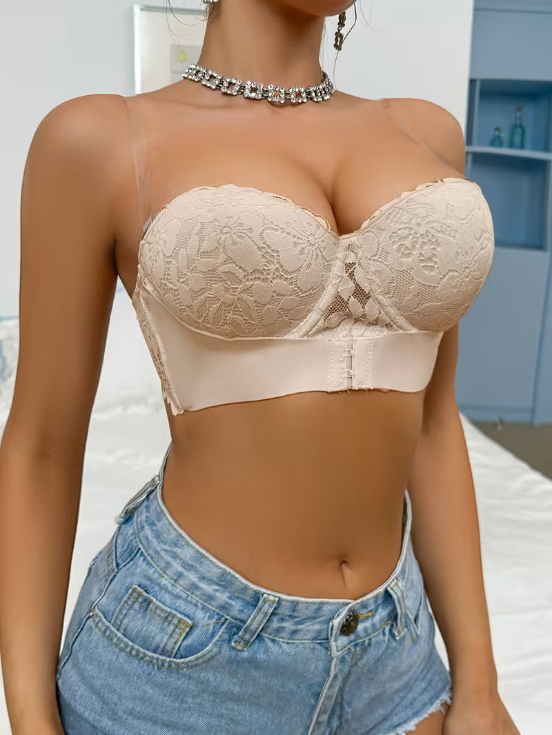 Strapless Lace Push Up Bra.